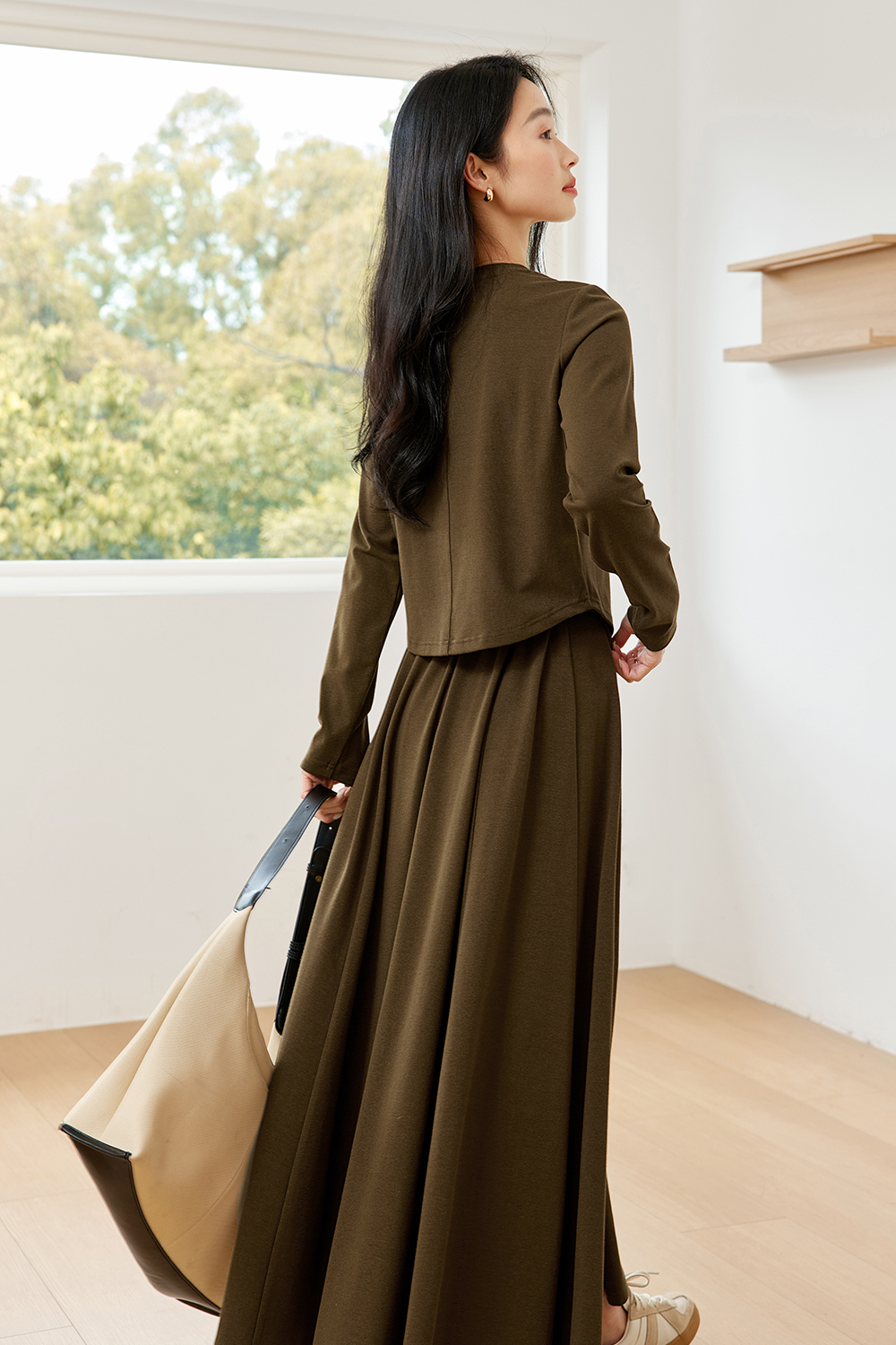 Solid Color Knitted Casual Suit-VIMLYSTORE