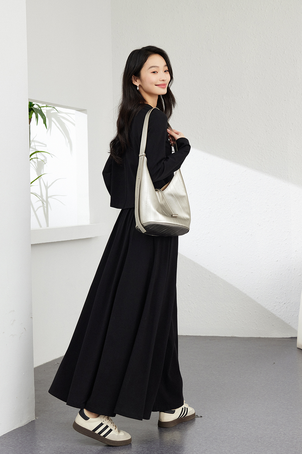 Solid Color Knitted Casual Suit-VIMLYSTORE