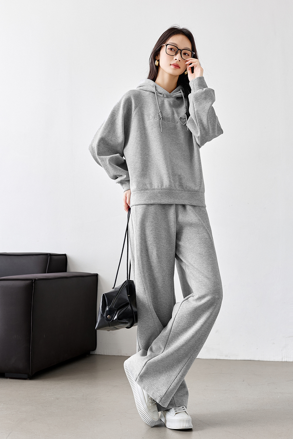 Casual embroidered sweatshirt suit-VIMLYSTORE