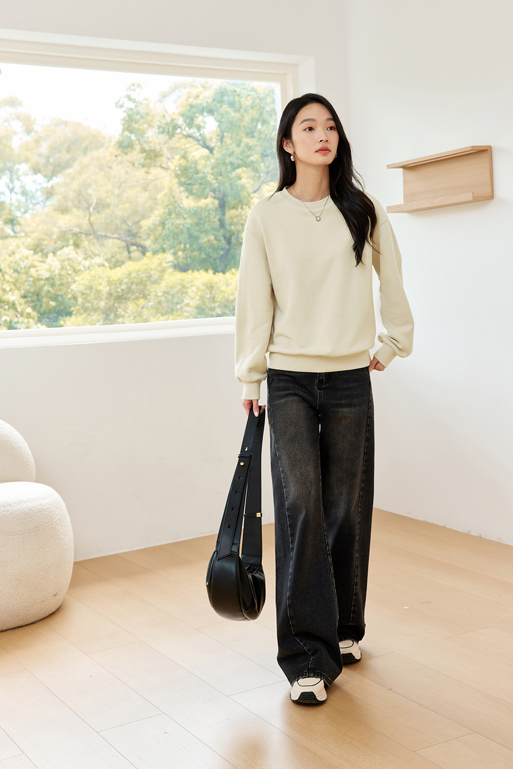 Casual Solid Color Warm Sweatshirt