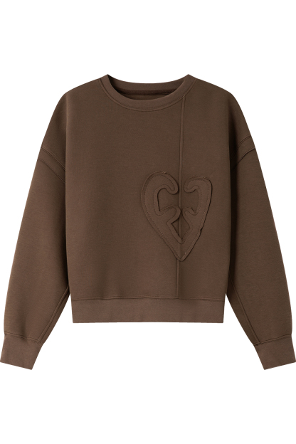 Heart Patch Embroidery Sweatshirt