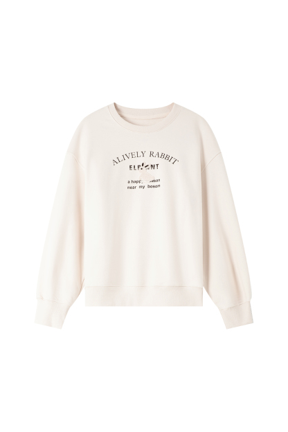 Rabbit Embroidered Print Sweatshirt