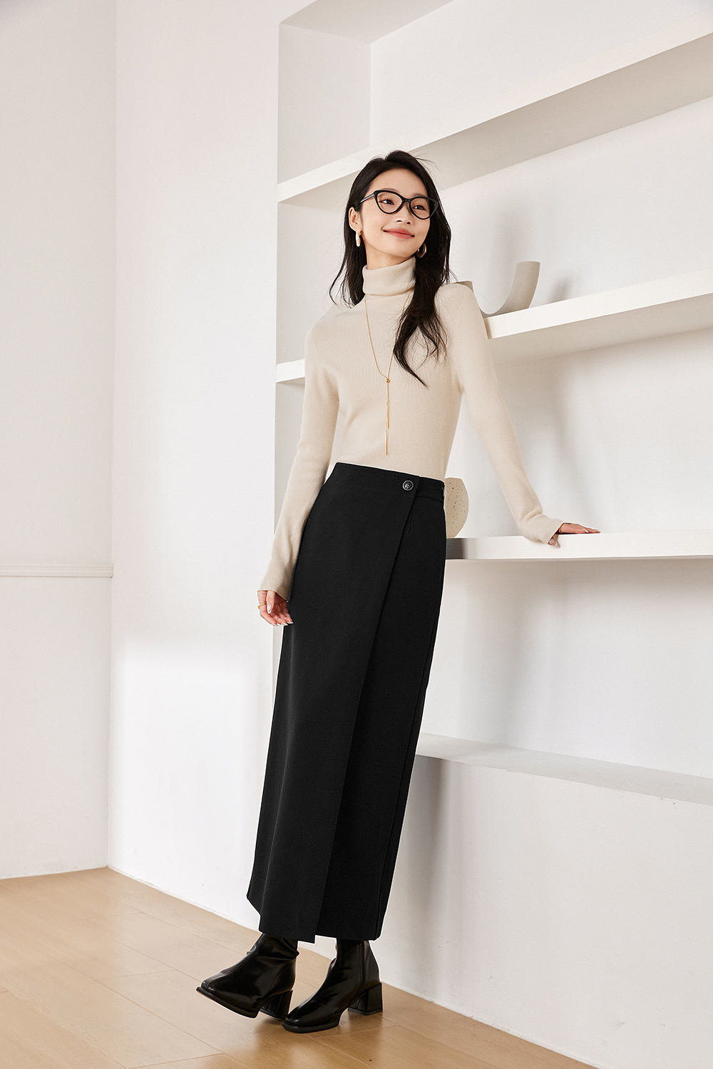 Faux One-Piece Design Skirt-VIMLYSTORE