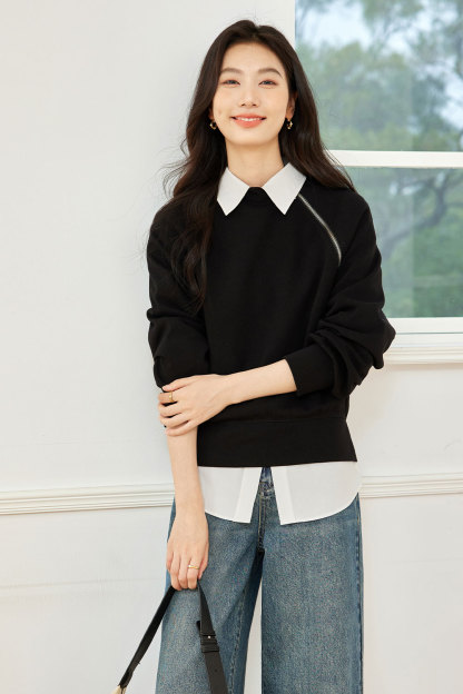 Structural Zipper Segmentation Sweatshirt