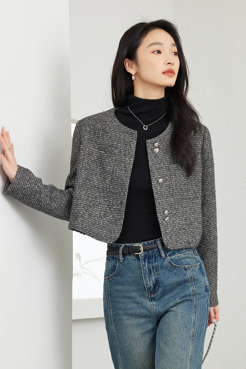 French Tweed Short Jacket-VIMLYSTORE