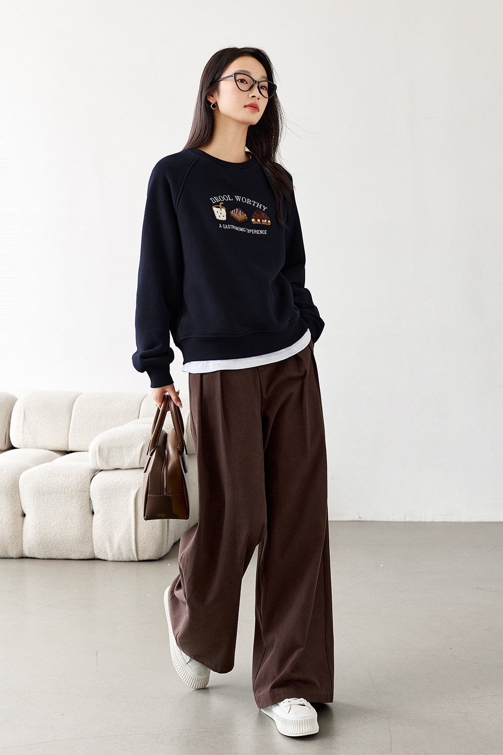 Cartoon Food Embroidered Sweatshirt