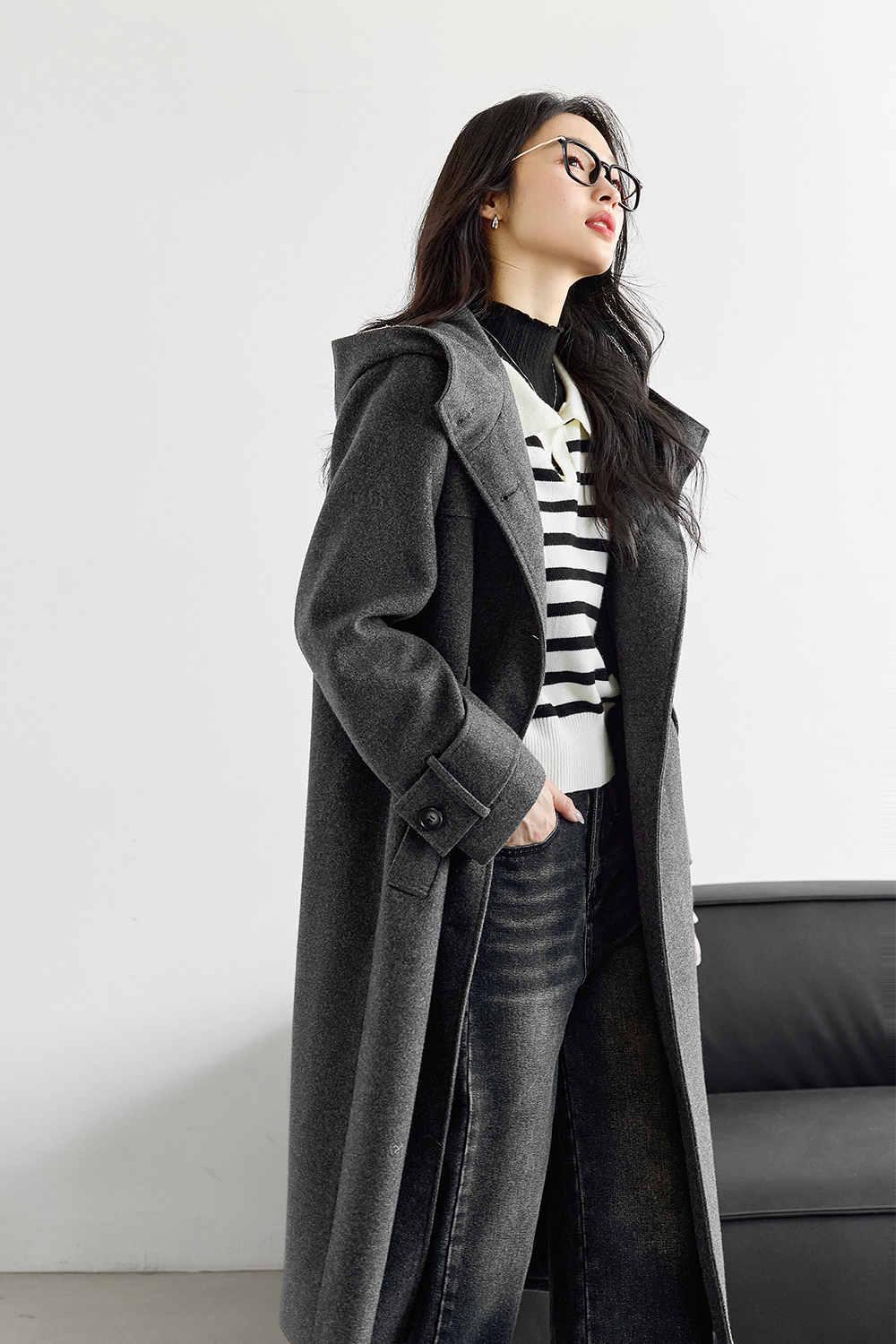 Solid Color Quilted Cotton-Padded Hooded Coat-VIMLYSTORE