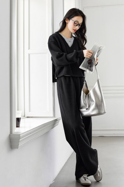 Fleece-Lined Thickened Simple Three-Piece Set