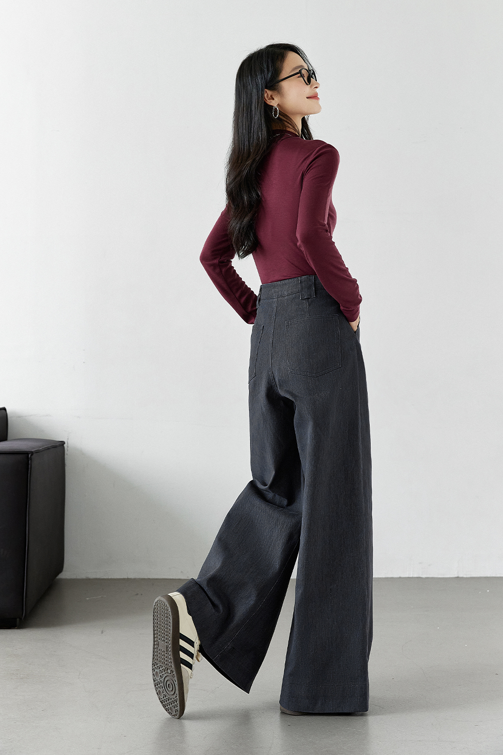 Loose Wide-Leg Floor-Length Pants-VIMLYSTORE