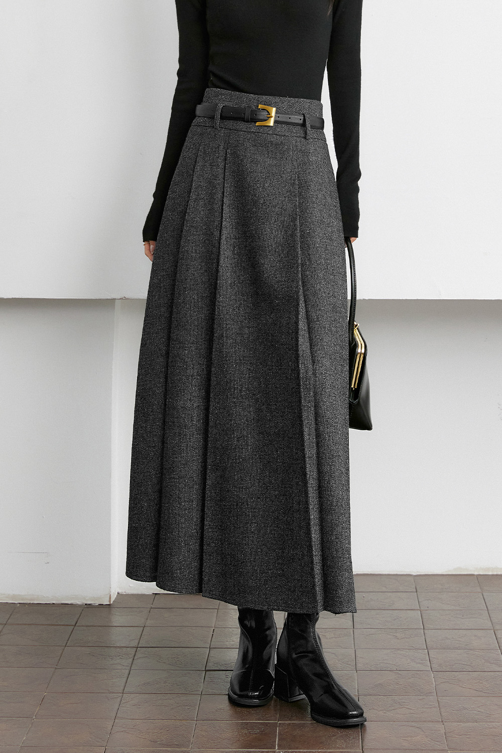 Fashionable Highwaisted Pleated Skirt-VIMLYSTORE