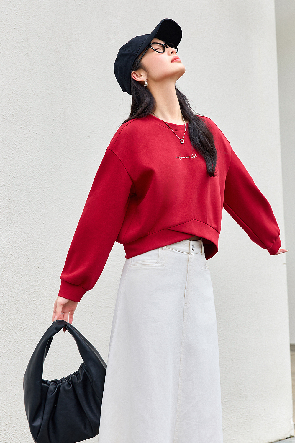 Letter Embroidered Casual Sweatshirt