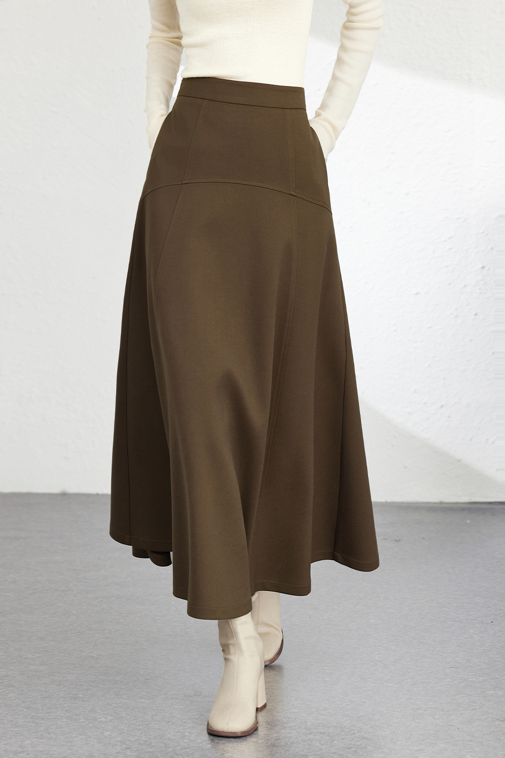 Modern Wool Blend Skirt-VIMLYSTORE