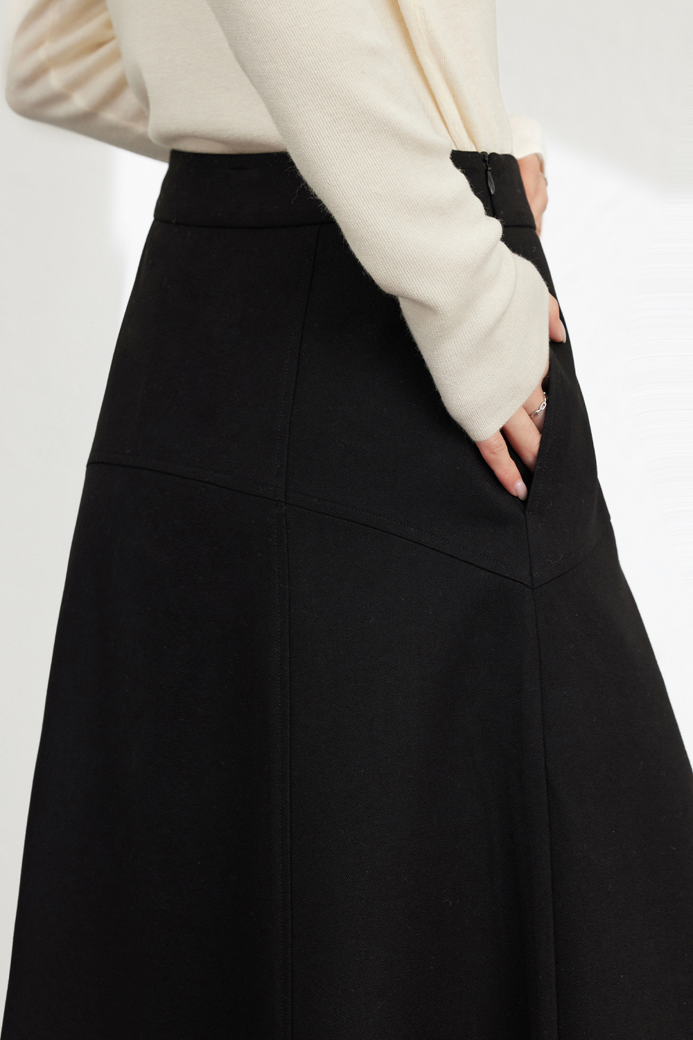 Modern Wool Blend Skirt-VIMLYSTORE