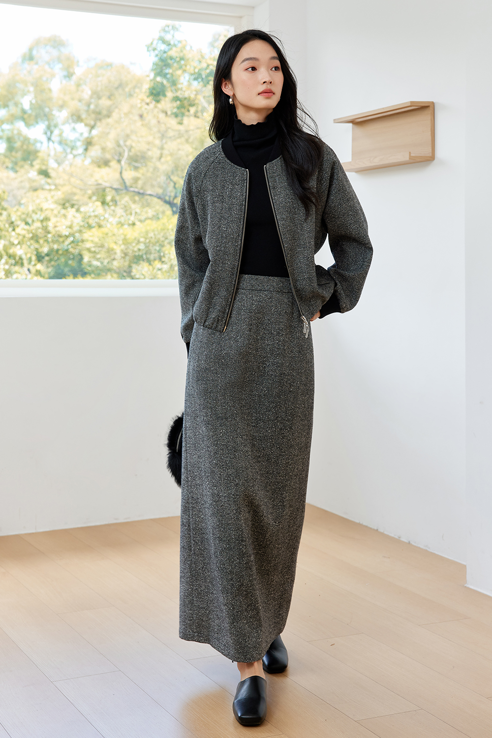 Herringbone Wool Suit-VIMLYSTORE