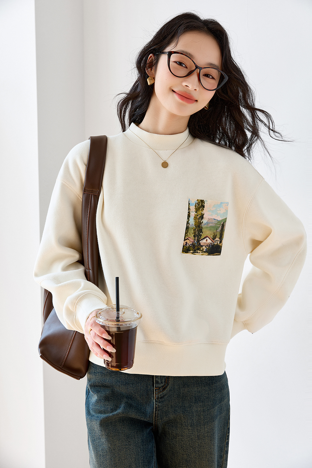 Art Illustration Pocket Sweatshirt-VIMLYSTORE