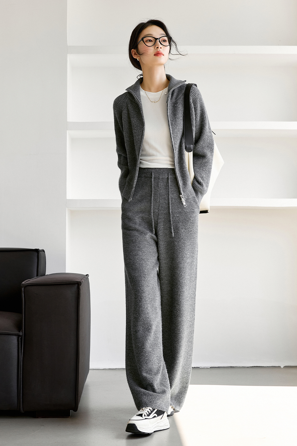 Simple Casual Knit Suit-VIMLYSTORE