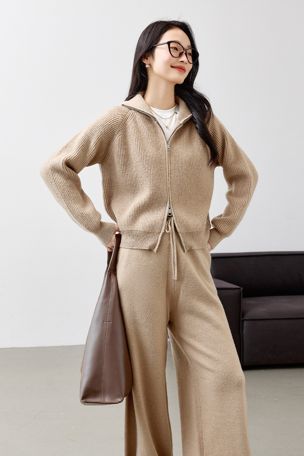 Simple Casual Knit Suit-VIMLYSTORE