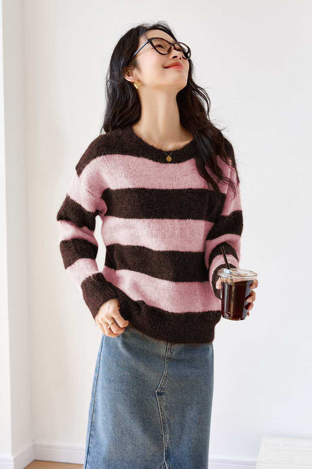 Contrast Striped Sweater-VIMLYSTORE