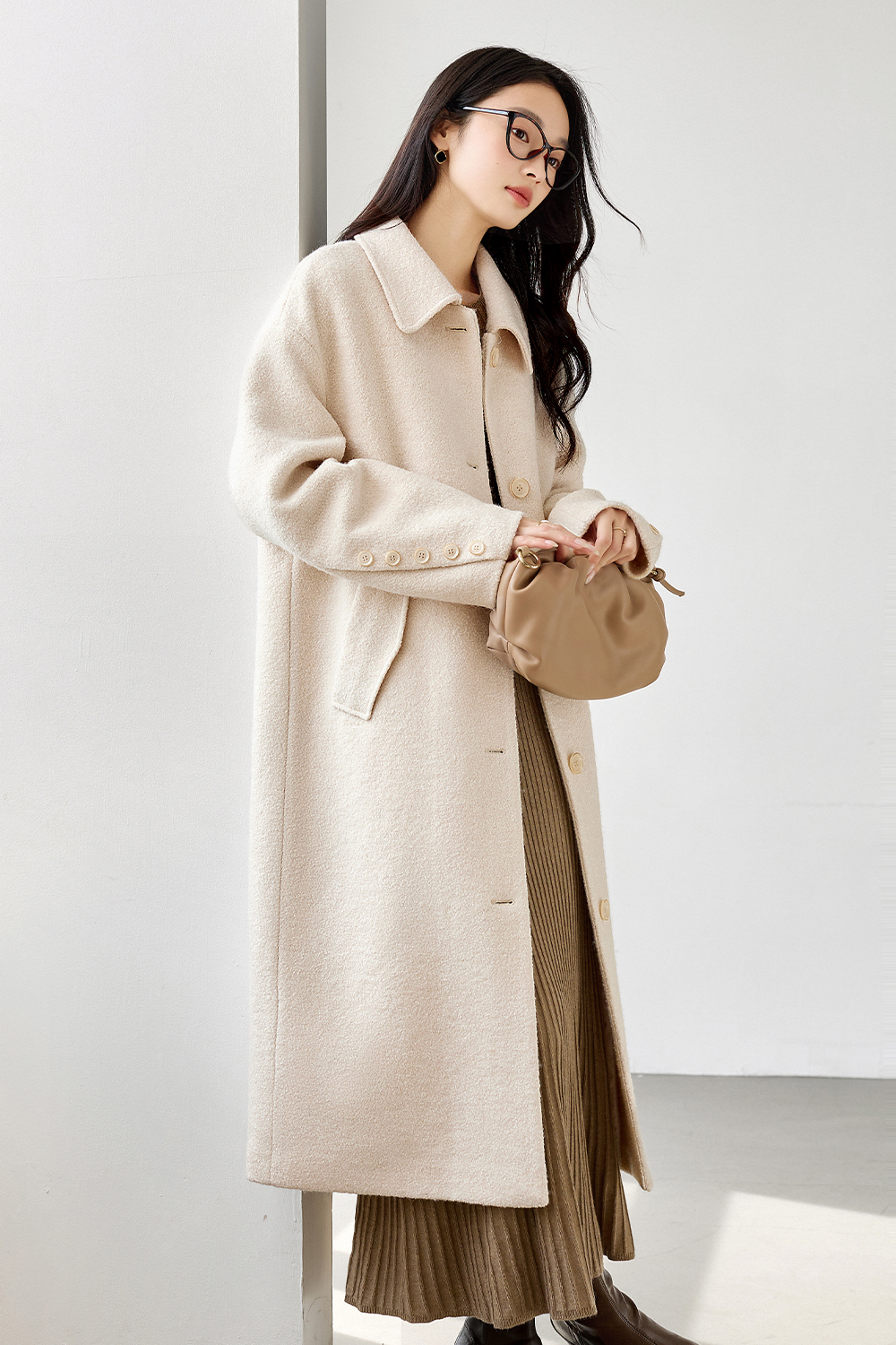 Cotton-padded and Thickened Wool-blended Coat-VIMLYSTORE