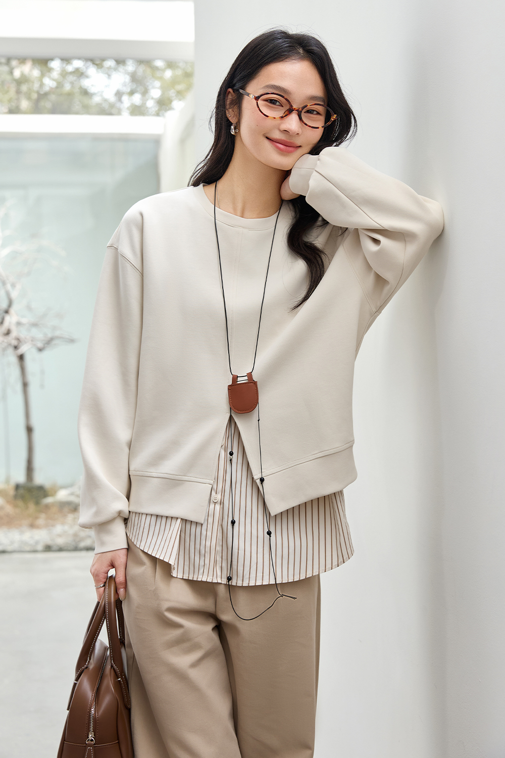 Splicing Style Design Sweatshirt-VIMLYSTORE