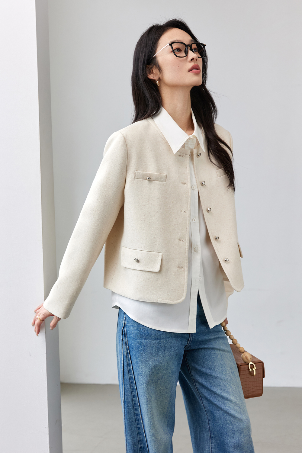 Metal Button Short Jacket-VIMLYSTORE