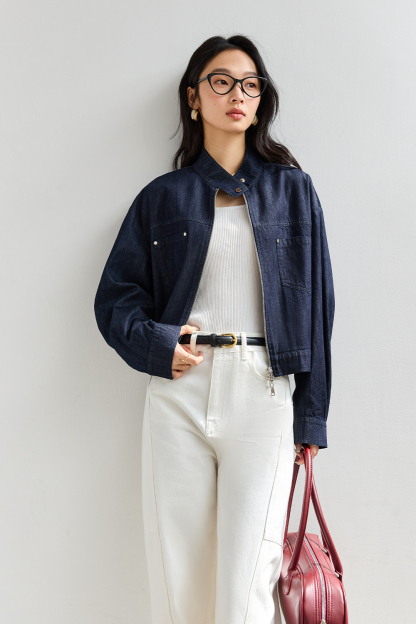 Neckline Design Denim Jacket