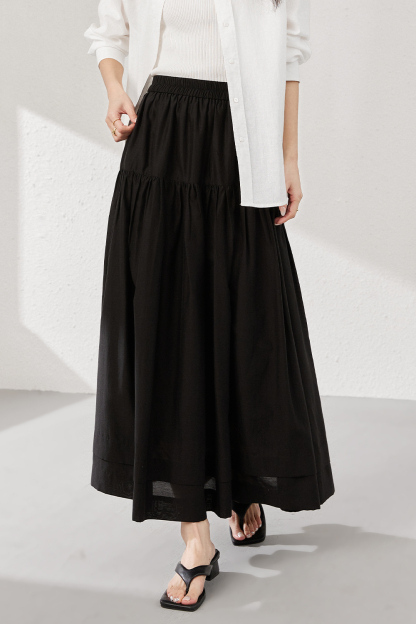 Pleated Loose Long Skirt