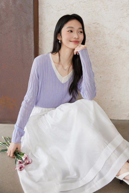 Pleated Loose Long Skirt