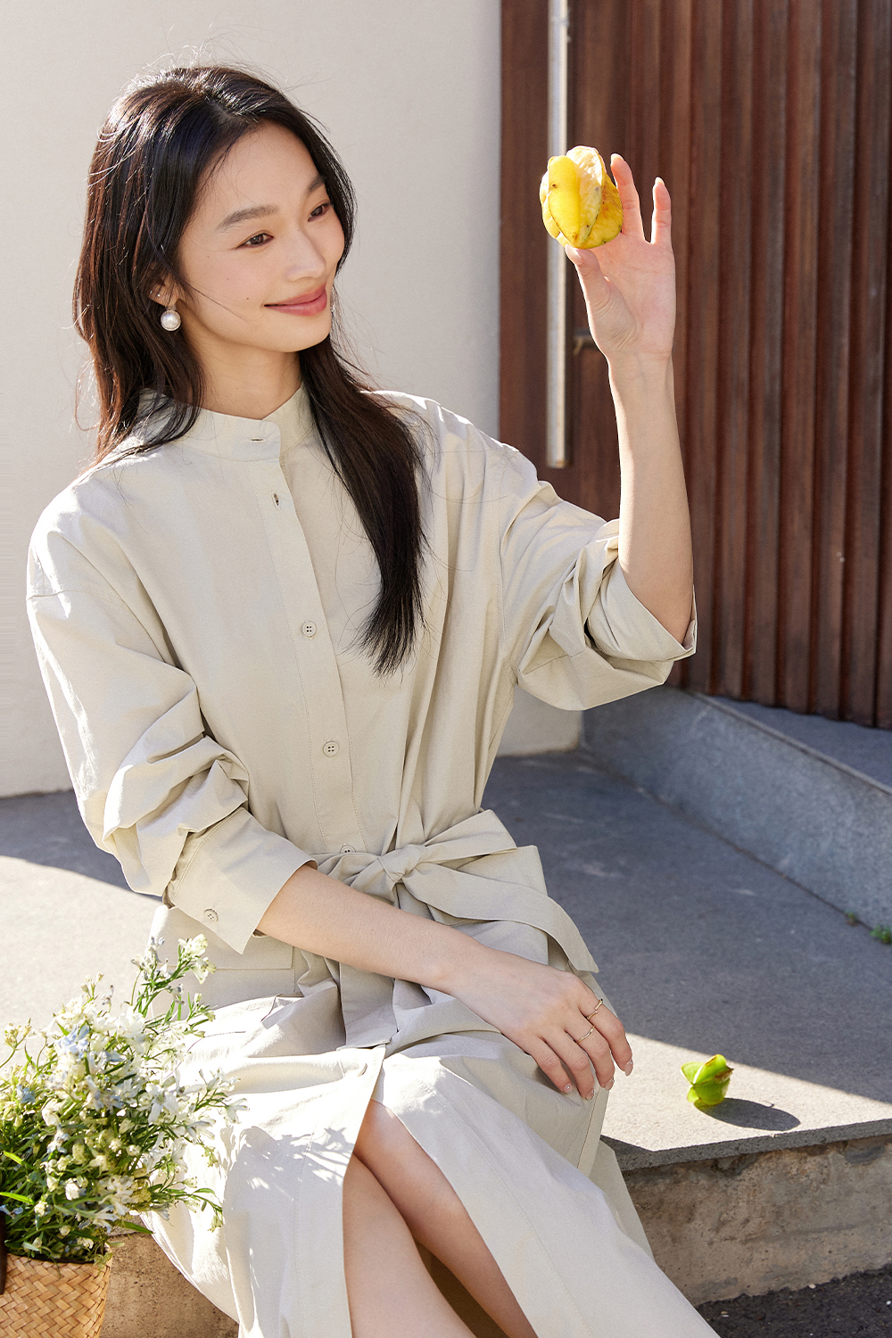 Cotton Casual Shirt Dress-VIMLYSTORE