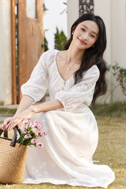 Embroidered Texture Dress