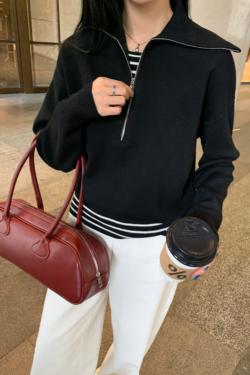 Striped Knitted Two-Piece Suit