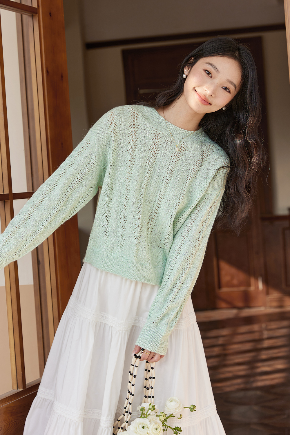 Small Hollow-out Knitwear-VIMLYSTORE