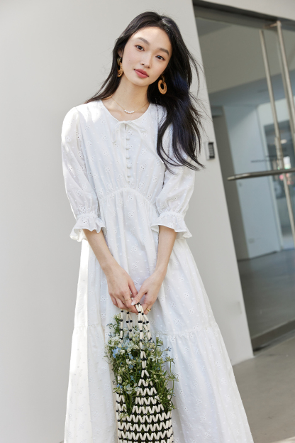 White Broderie Anglaise Dress