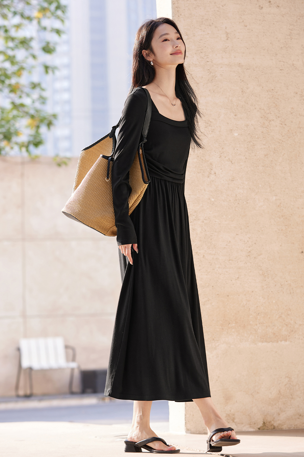 Black Strapless Dress-VIMLYSTORE
