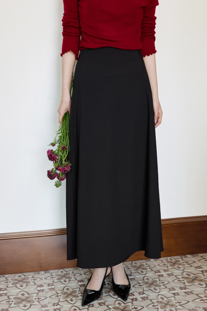 Wool Blend Black Skirt