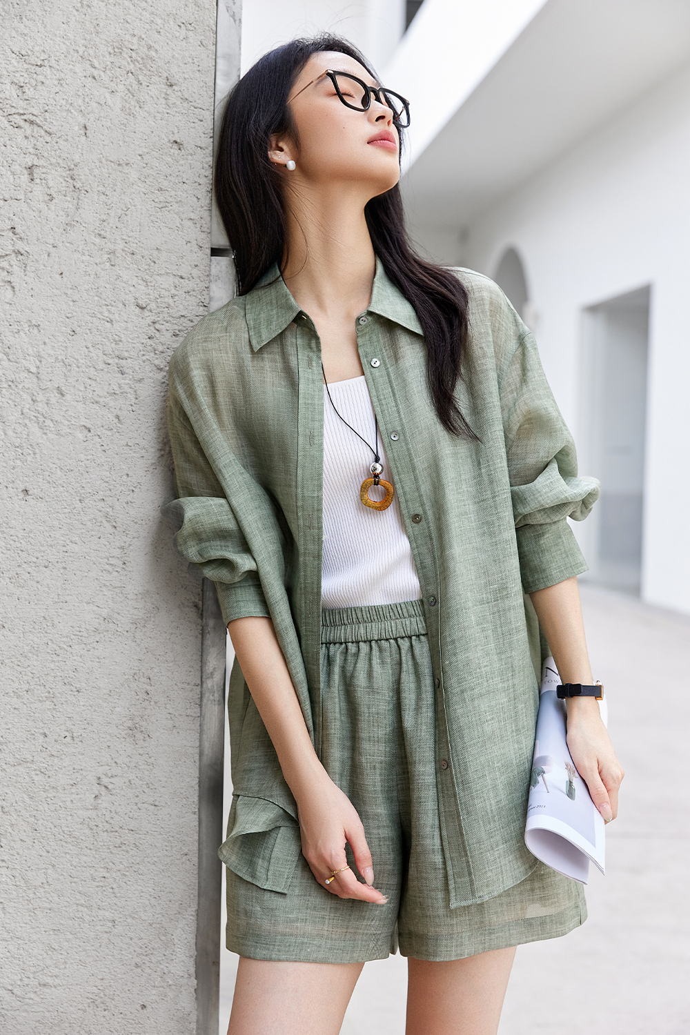 Ramie Tencel Shirt Suit-VIMLYSTORE