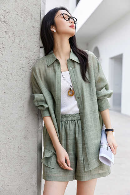 Ramie Tencel Shirt Suit
