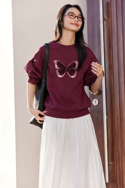 Butterfly Embellished Sweatshirt