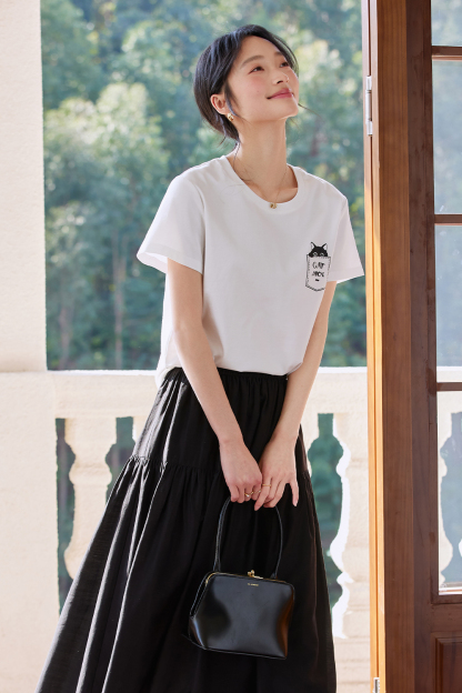 Cotton Pocket Cat T-Shirt