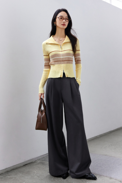 Retro Color-Blocked Striped Sweater