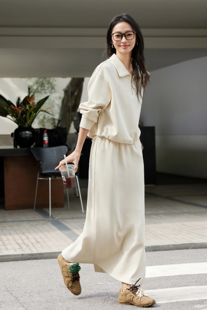 Comfortable Beige Sports Suit