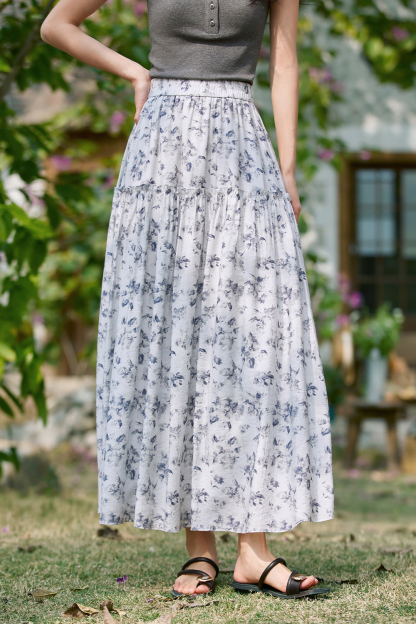 Fresh Tencel Printed Skirt