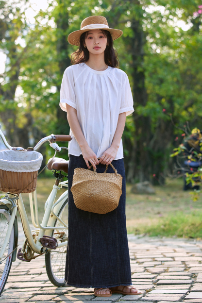 Pleated Collar Shirt