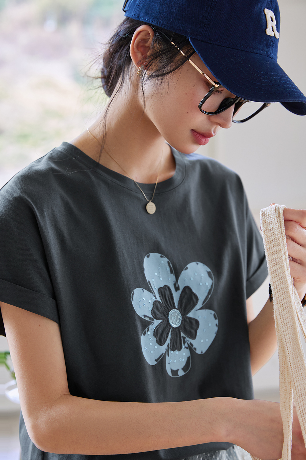 Flower Pattern Printed T-Shirt