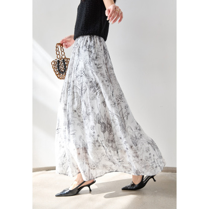 Elegant Lyocell Floral Skirt