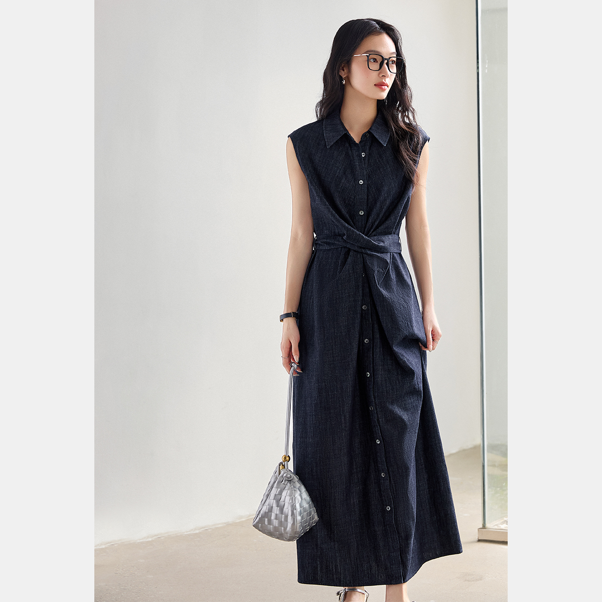 Pure Cotton Denim Dress