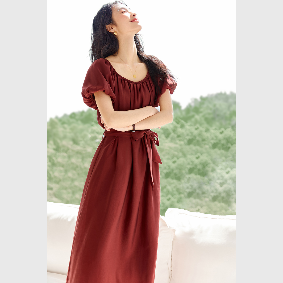 Elegant Puff Sleeve Dress