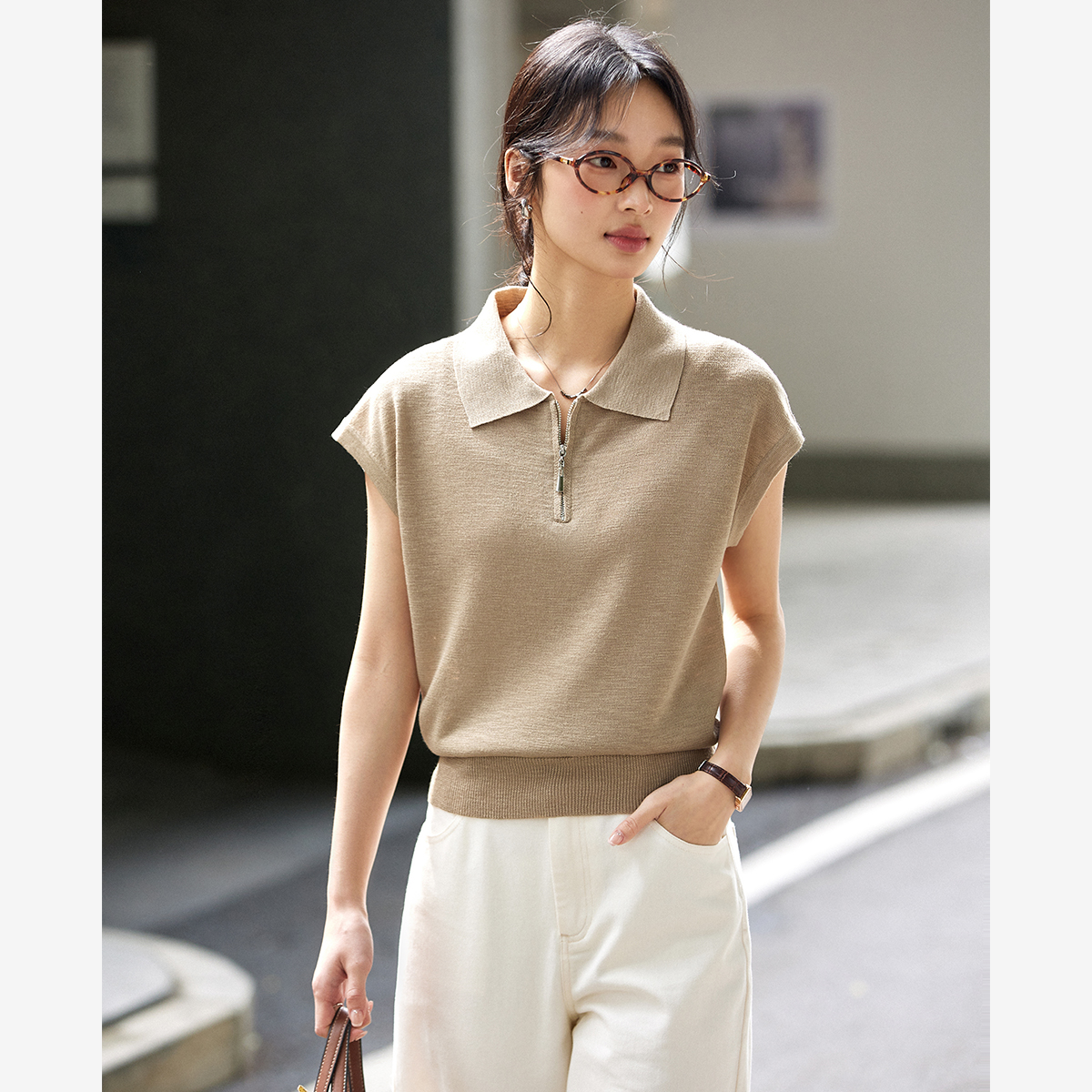 Half-Zip Breathable Sweater-VIMLYSTORE