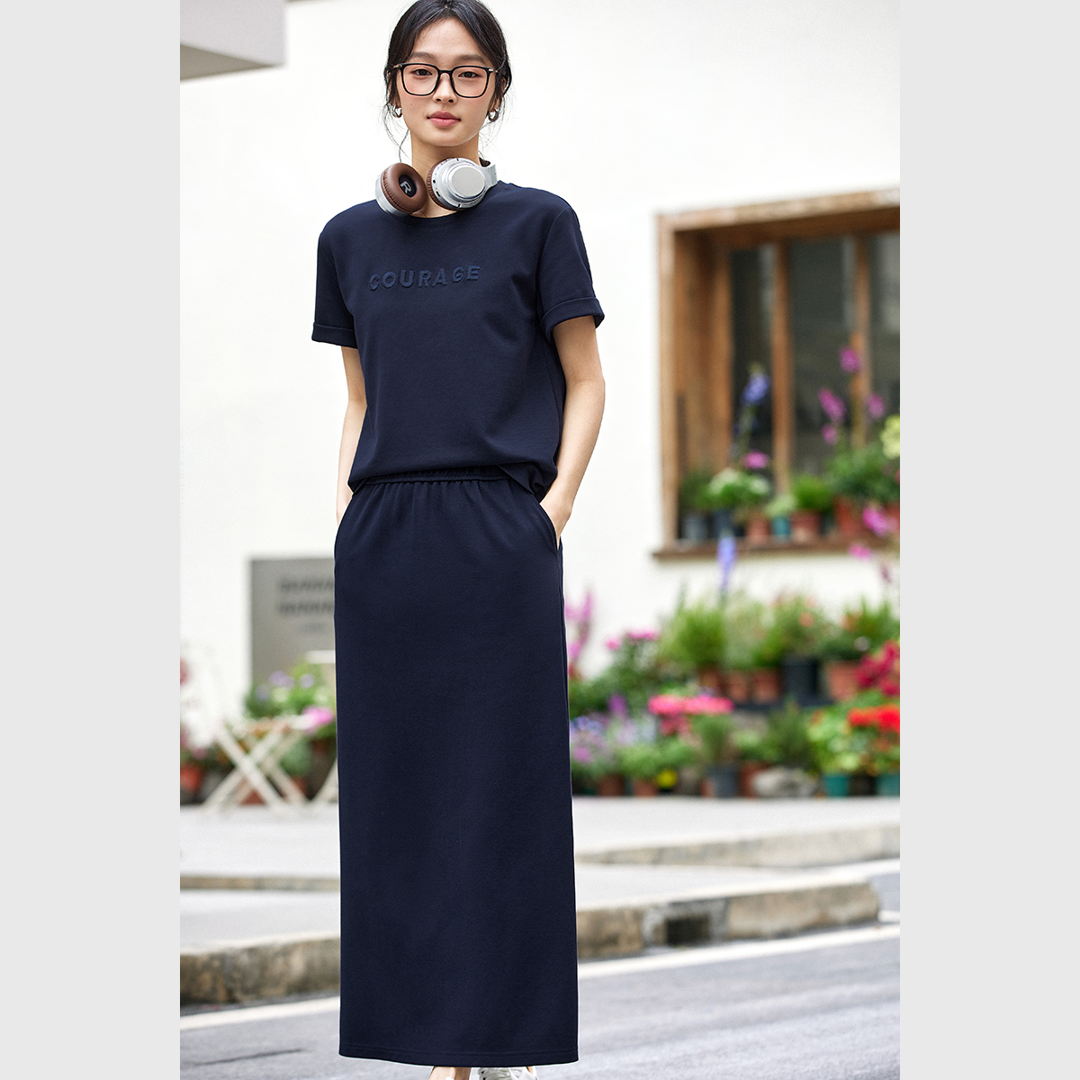 Navy Blue Letter Suit
