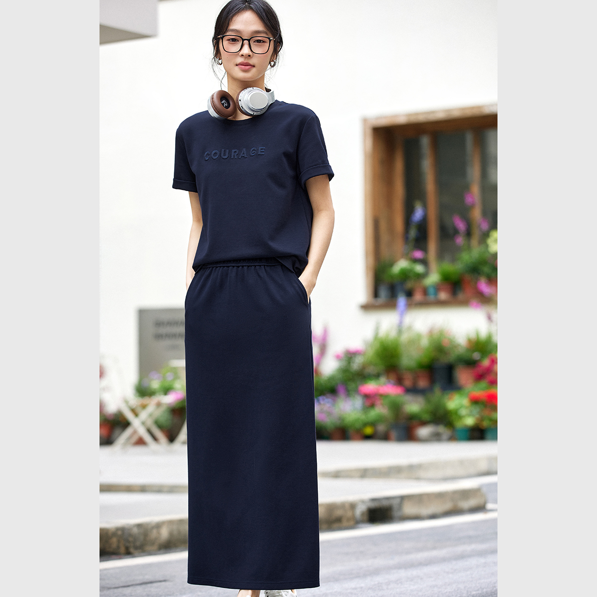 Navy Blue Letter Suit